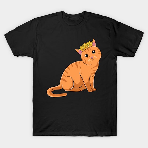 Sweet, cute cat princess with crown. T-Shirt by theanimaldude